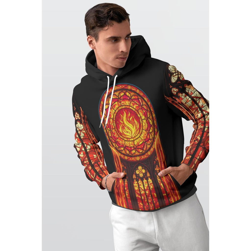 Stained glass hoodie of The Forge